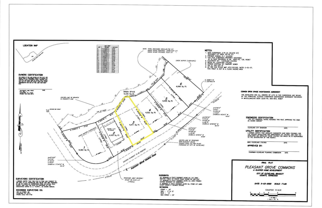 map / location featuring property parcel outlined