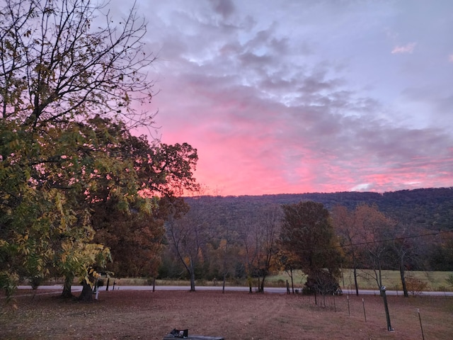 view of mountain feature featuring a rural view