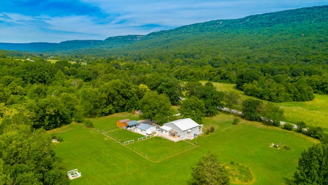 drone / aerial view with a mountain view