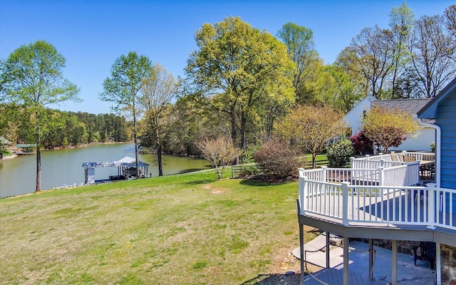 131 Corntassel Shrs, Vonore, TN 37885 - view of yard featuring a deck with water view
