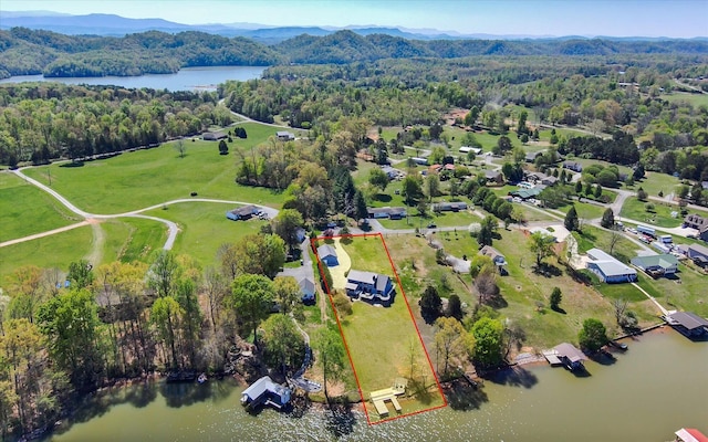 131 Corntassel Shrs, Vonore, TN 37885 - aerial view featuring a wooded view and a water and mountain view