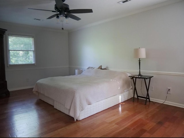 3611 Sourwood Trl NW, Cleveland, TN 37312 - bedroom featuring wood finished floors, crown molding, baseboards, and ceiling fan