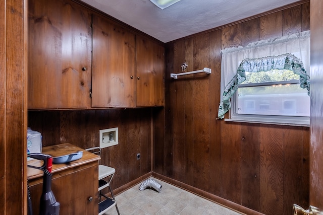 office featuring wood walls