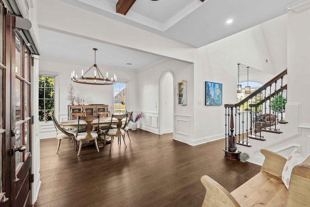 944 Ironwood Ln, Loudon, TN 37774 - dining space featuring a chandelier and dark hardwood / wood-style flooring