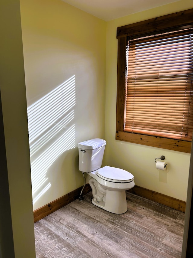 bathroom featuring hardwood / wood-style floors and toilet