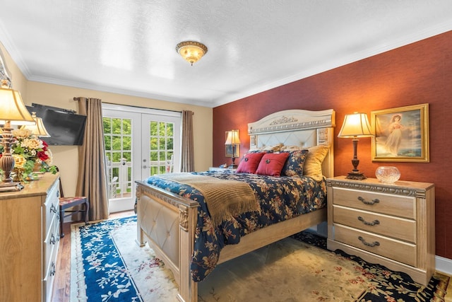 260 Sequoia Rd NW, Cleveland, TN 37312 - bedroom featuring access to outside, french doors, crown molding, and light wood-style flooring