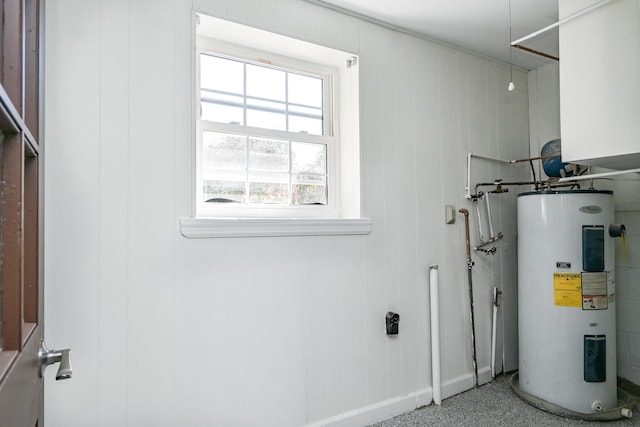 utility room with water heater