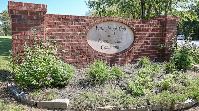 view of community sign