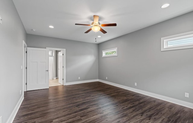 264 Courtland Crest Dr SW, Cleveland, TN 37311 - unfurnished room with a ceiling fan, wood finished floors, recessed lighting, and a smoke detector