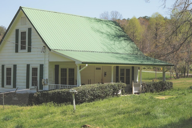 626 Brush Creek Rd, Copperhill, TN 37317 - rear view of property with metal roof and covered porch