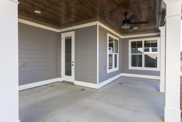 view of patio / terrace with ceiling fan