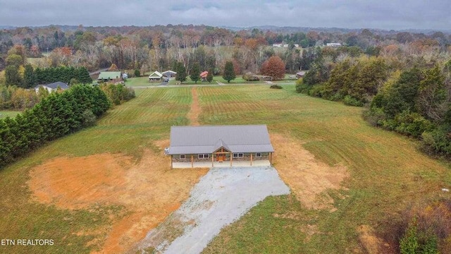 bird's eye view with a rural view