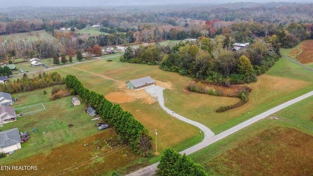 bird's eye view featuring a rural view