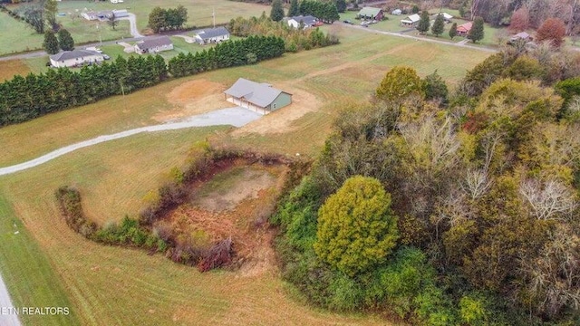 aerial view featuring a rural view