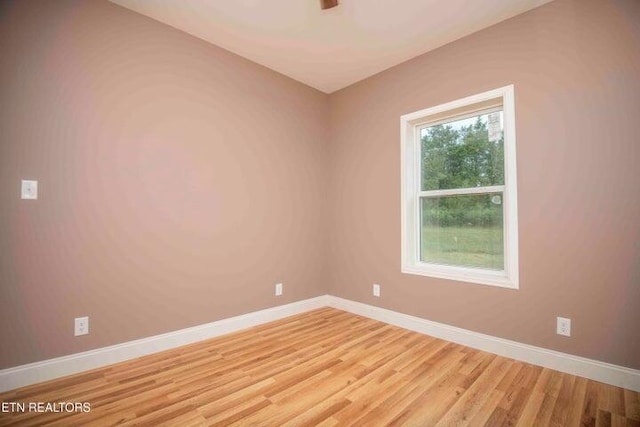 empty room with light wood-type flooring