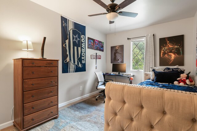 364 Hidden Oaks Trl, Cleveland, TN 37312 - carpeted bedroom with an office area and ceiling fan