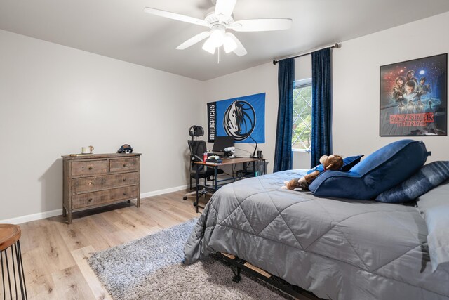 364 Hidden Oaks Trl, Cleveland, TN 37312 - bedroom featuring wood finished floors, a desk, and a ceiling fan