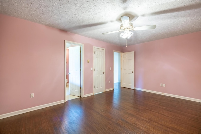 139 County Road 147, Riceville, TN 37370 - spare room featuring baseboards, a ceiling fan, a textured ceiling, and wood finished floors