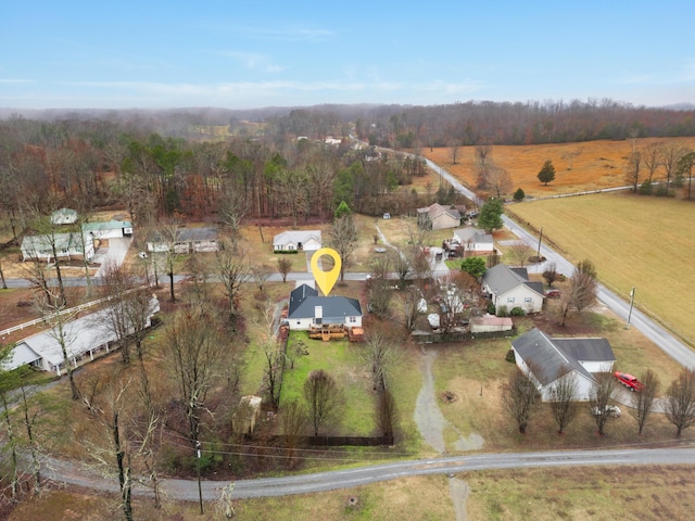 drone / aerial view with a rural view