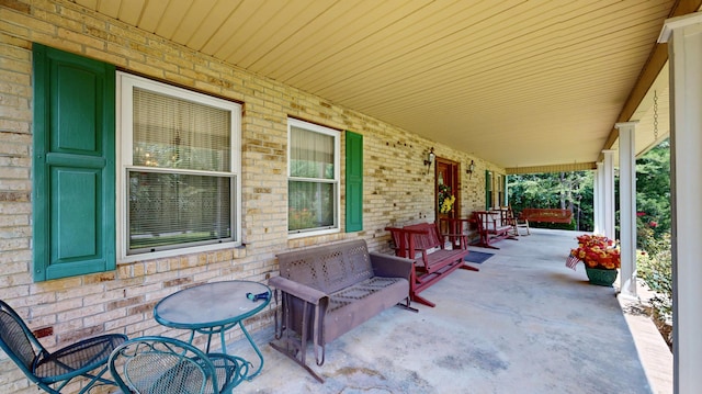 view of patio featuring covered porch