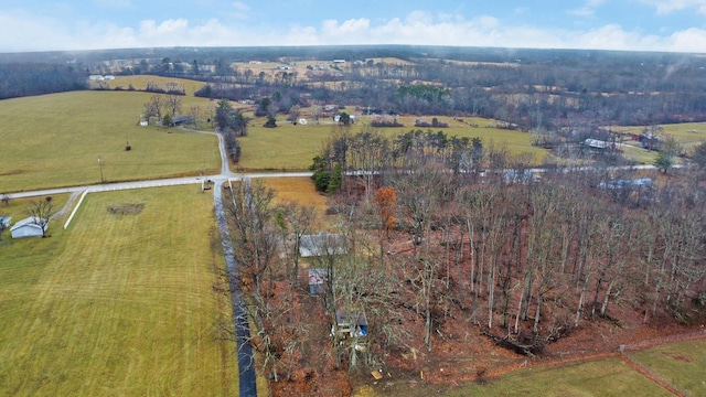 aerial view with a rural view