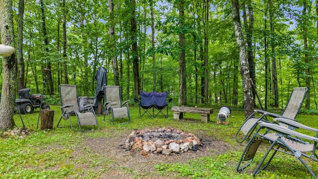 1426 Nebo Rd, Ten Mile, TN 37880 - view of yard featuring a fire pit
