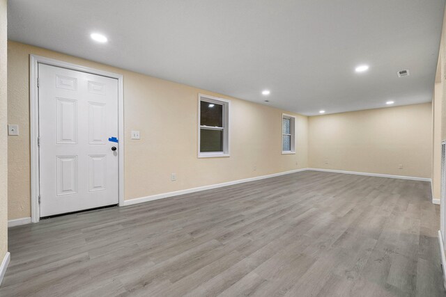 interior space featuring light wood-type flooring