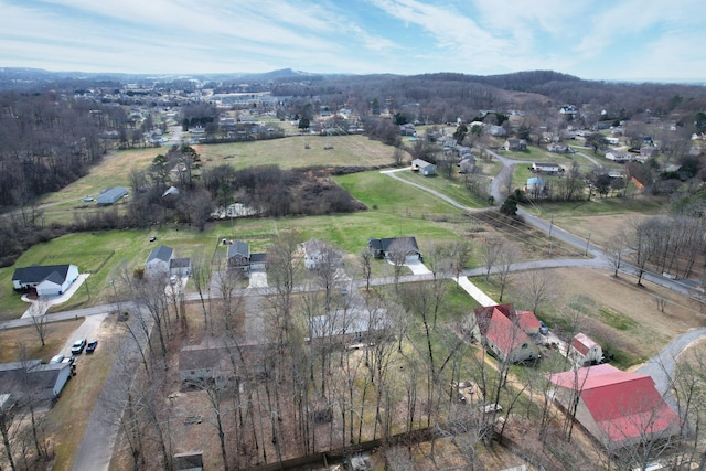 aerial view with a rural view