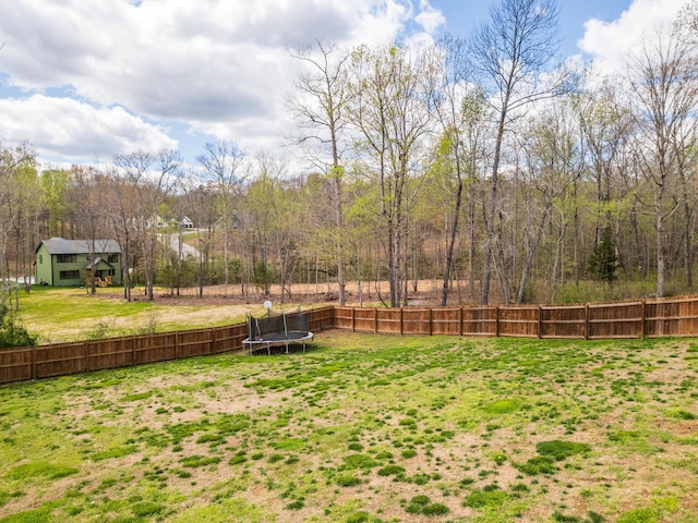 view of yard with a trampoline