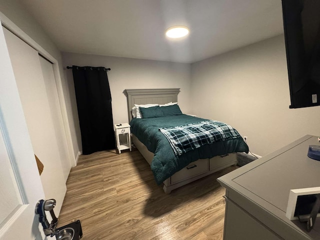bedroom featuring light wood-type flooring