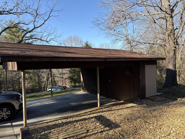 view of parking featuring a carport