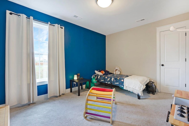 view of carpeted bedroom