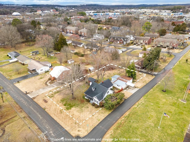 drone / aerial view with a residential view