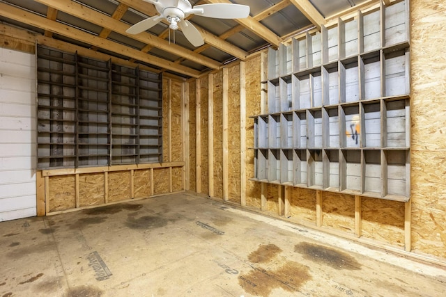 miscellaneous room featuring ceiling fan