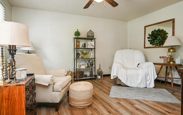 4901 Cindy Cir NW, Cleveland, TN 37312 - living area with a ceiling fan and wood finished floors