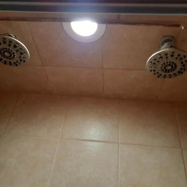 bathroom featuring tile patterned floors and walk in shower