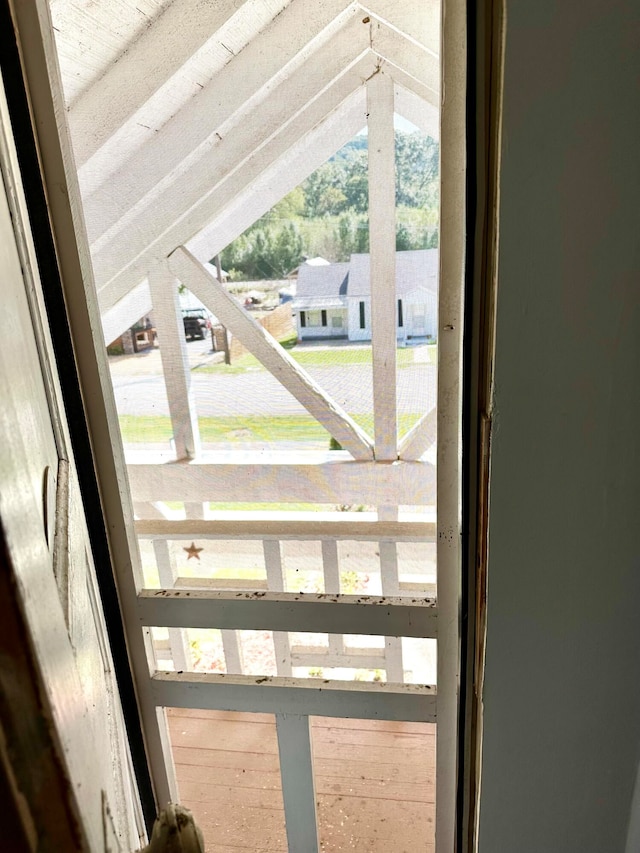 interior space with vaulted ceiling