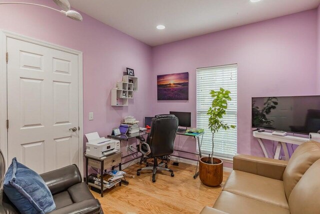 2036 Hickory Valley Rd, Chattanooga, TN 37421 - office area featuring wood finished floors and recessed lighting