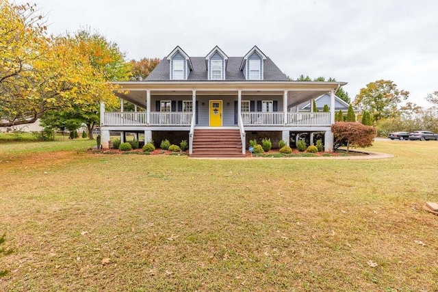 2036 Hickory Valley Rd, Chattanooga, TN 37421 - farmhouse featuring stairway, a porch, and a front yard