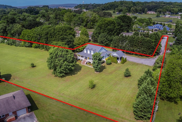 2036 Hickory Valley Rd, Chattanooga, TN 37421 - aerial view of property and surrounding area with property boundaries highlighted