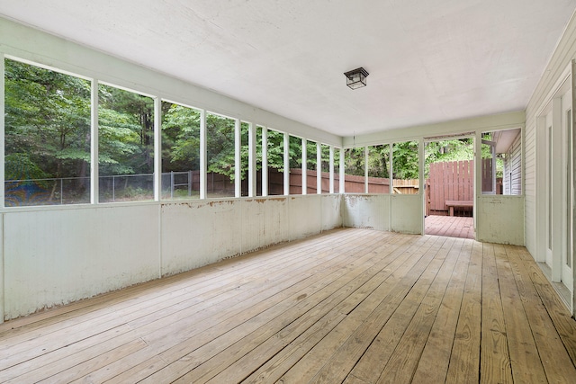 view of unfurnished sunroom