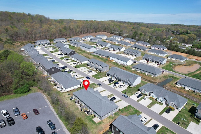 aerial view with a residential view