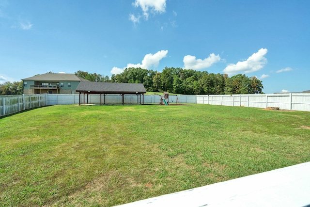 view of yard featuring a playground