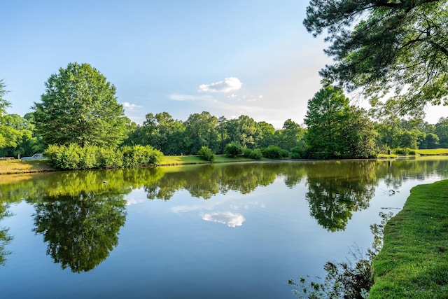 view of water feature featuring a view of trees
