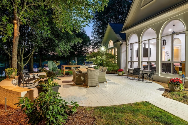 view of patio with outdoor dining space
