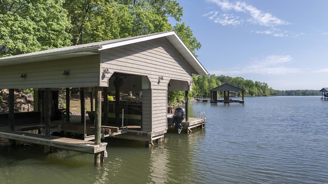 436 Oak Hills Drive Lots 4.5 & 6, Spring City, TN 37381 - dock area featuring a water view, boat lift, and a gazebo