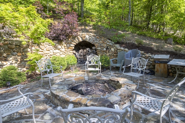 436 Oak Hills Drive Lots 4.5 & 6, Spring City, TN 37381 - view of patio featuring an outdoor fire pit