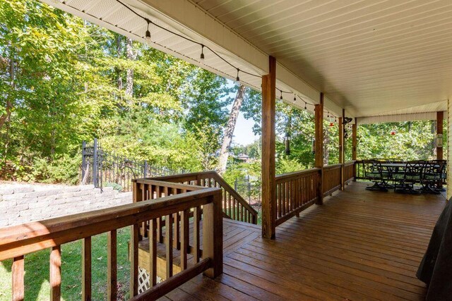 436 Oak Hills Drive Lots 4.5 & 6, Spring City, TN 37381 - wooden terrace featuring outdoor dining space