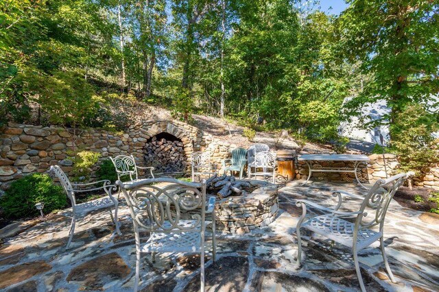 436 Oak Hills Drive Lots 4.5 & 6, Spring City, TN 37381 - view of patio featuring a fire pit