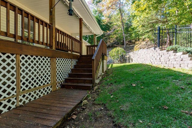 436 Oak Hills Drive Lots 4.5 & 6, Spring City, TN 37381 - view of yard with stairway and a deck